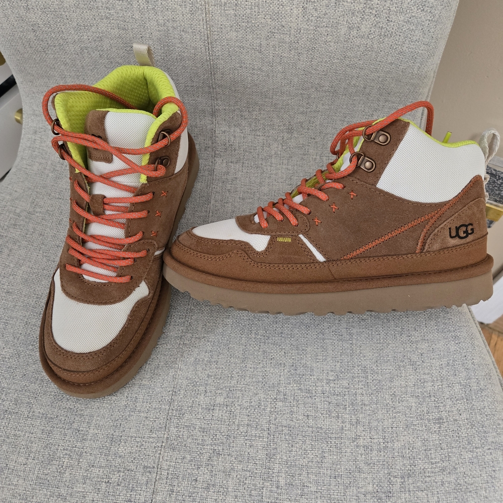 UGG Brown and White High-Top Sneakers
